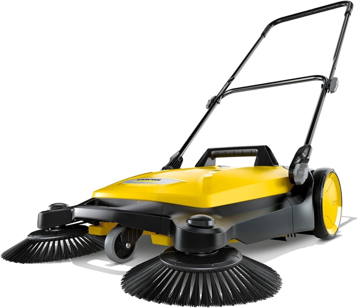 Loopveger Buiten - Veegmachine Terras - Grote Oppervlakken Reinigen - 5x Sneller Dan Bezem - 68 cm Veegbreedte - Geel