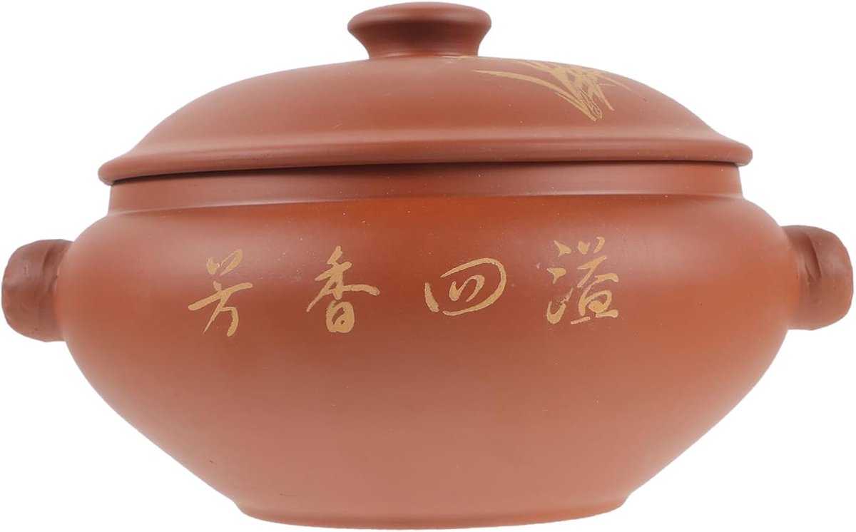 Stoompot Deksel Keramische Soeppan Gelijkmatig Koken Warmte Vasthoudend 22 x 20 x 13 cm Zoals Getoond