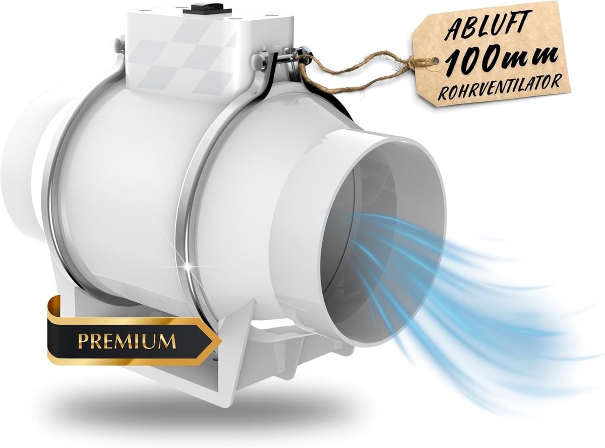 Axiale Buisventilator - Afzuigventilator Ventilator - Ventilatie en Afzuiging - Stil en Kr