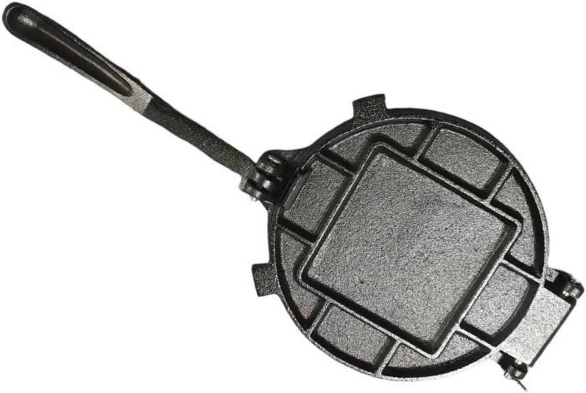 Gietijzeren Tortillapers Deegpers Keukengereedschap Uniforme Tortilla's Maken Ergonomisch Handvat 20x20cm Zwart