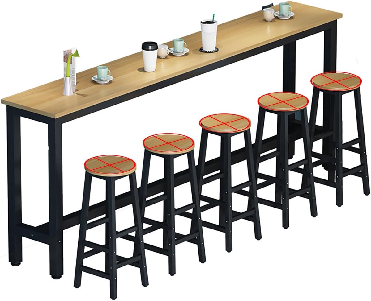 Moderne Bartafel - Keuken Hoge Tafel - Ontbijt Dineren - Slank Ontwerp - 100x30x100CM - Lichte Walnoot
