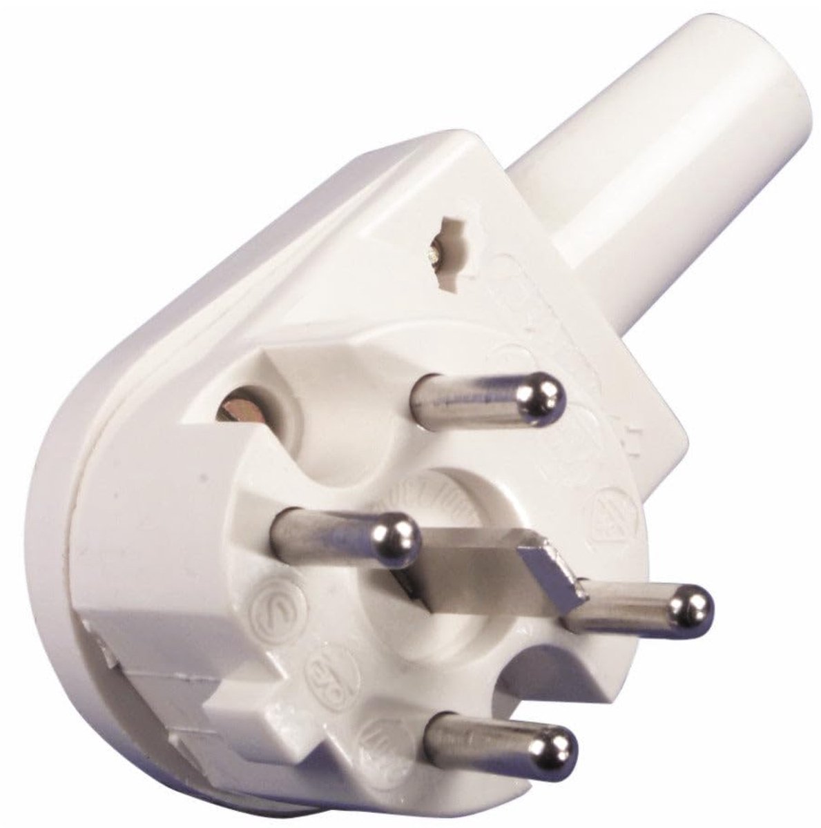Stekker Haaks - Perilex Stekker - Elektrische Aansluiting - 3-polig 16A - 230 Volt - Wit
