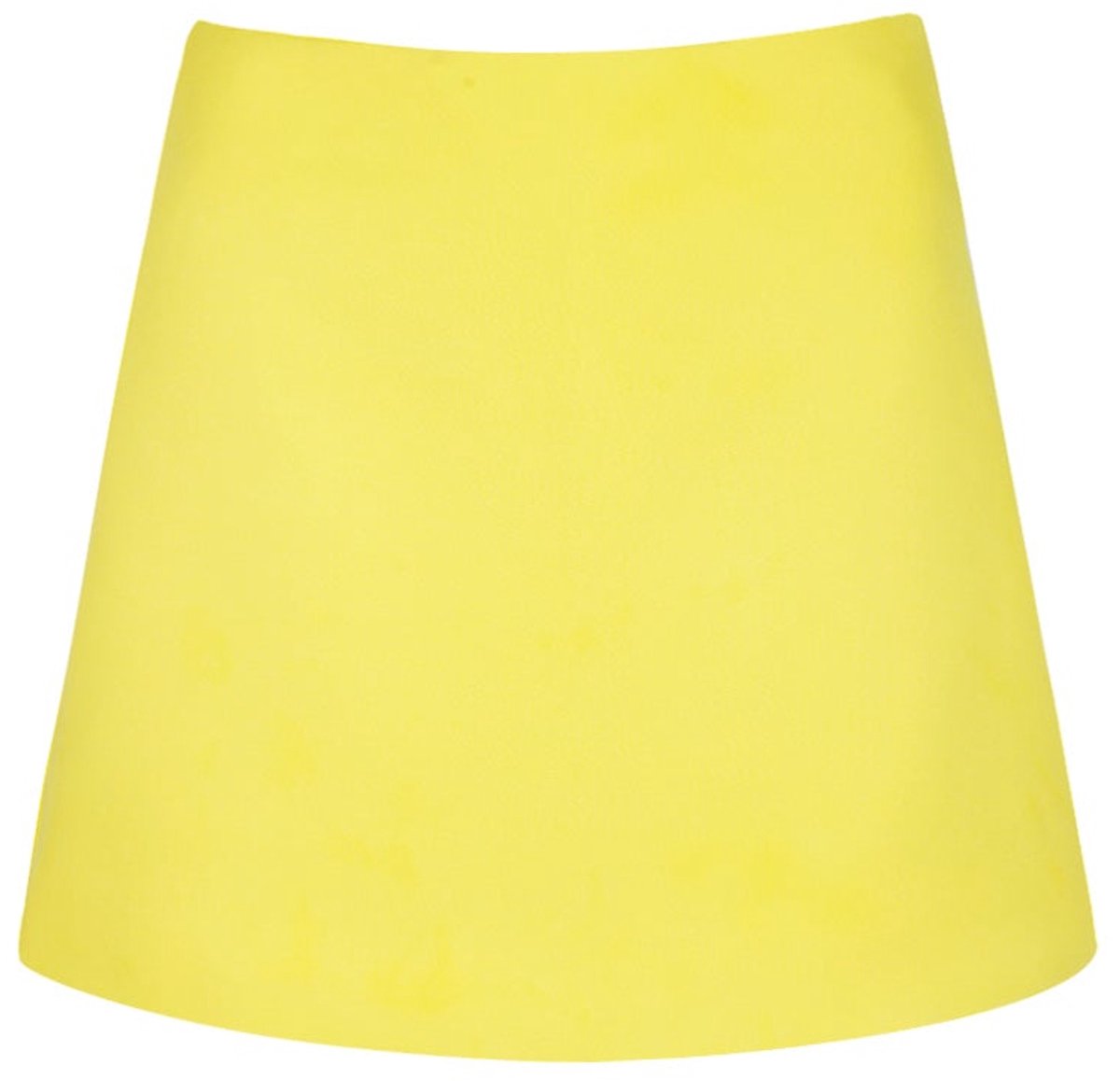 Strakke Polyester Vrouwen Minirok met Stretch - Geel - Maat S