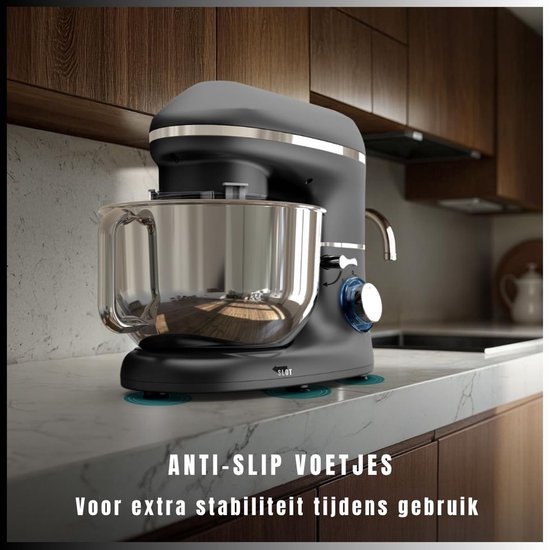 SVN® Mixer met mengkom - Mixer - Mixer met mengkom keukenmachine - Zilver/ Zwart - 22cm x 35cm x 30cm van Merkloos — afbeelding 2