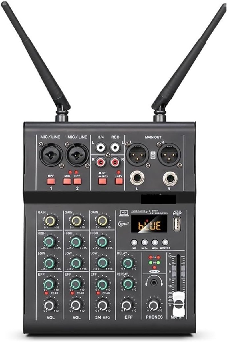 DJ Controller Mixer - Geluidsmengpaneel - Feesten en opnames - 4-kanaals bediening - One Size - 6-way