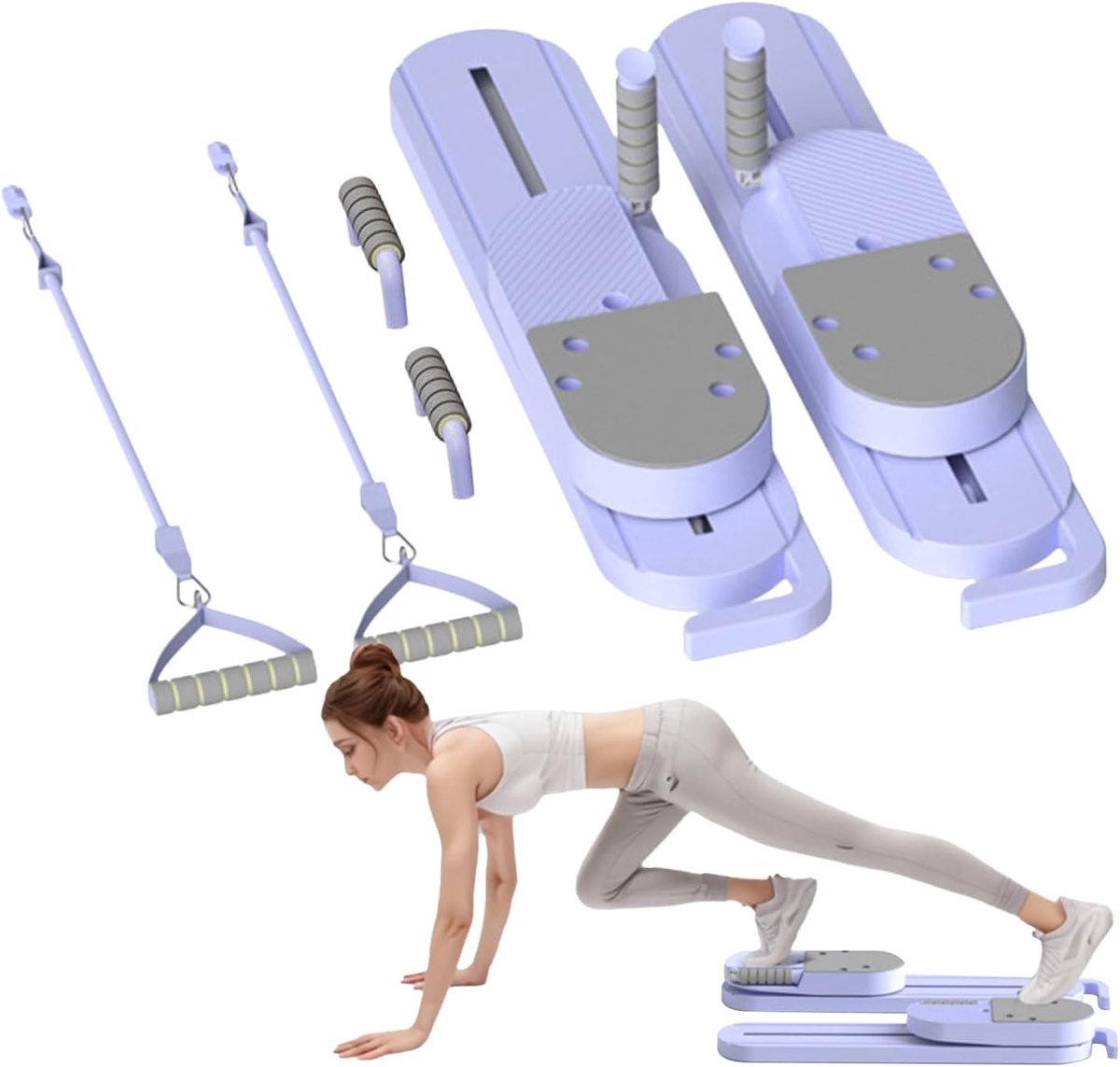 Pilatesbord Fitness - Core Trainer - Kracht Balans - Split Type Ontwerp - 75x14.7cm - Paars