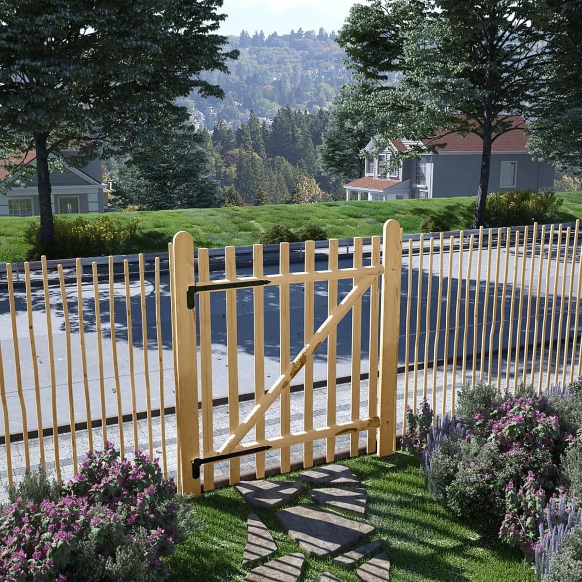 Houten Tuinpoort - Hekpoort Enkele Vleugel - Toegang Creëren - Verrottingsbestendig Hazeln