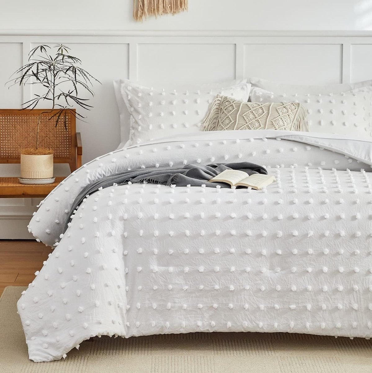 Beddengoed Set - Dekbed met Kussenslopen - Slaapkamer Decoratie - Getuft Pompon Design - Q