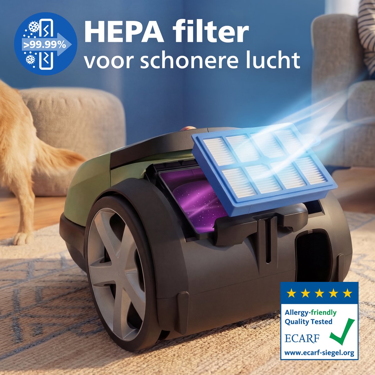 Philips 8000-serie Performer XD8121/10 - Stofzuiger met zak - Groen — afbeelding 6