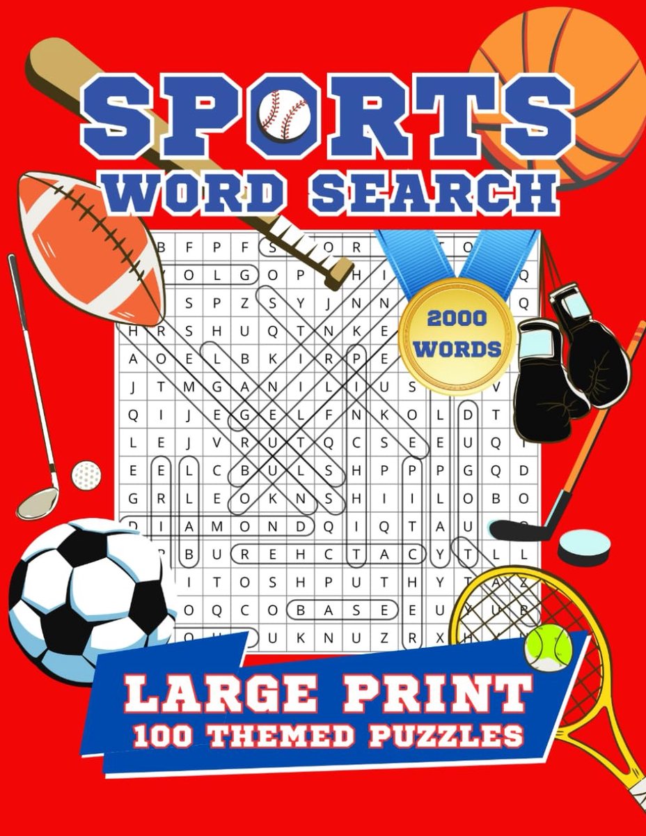 Sport Woordzoeker - Puzzelboek - Ontspanning - Grote Letters - 21.59 x 27.94 cm