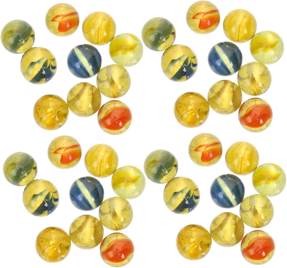 Glazen Knikkers - Speelgoed Balletjes - Spelletjes Binnen - Duurzaam Materiaal - 1.4 cm Doorsnede - Diverse Kleuren