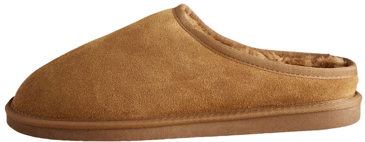 Next - Heren - Met imitatiebont gevoerde Signature suède pantoffelmuiltjes - Bruin