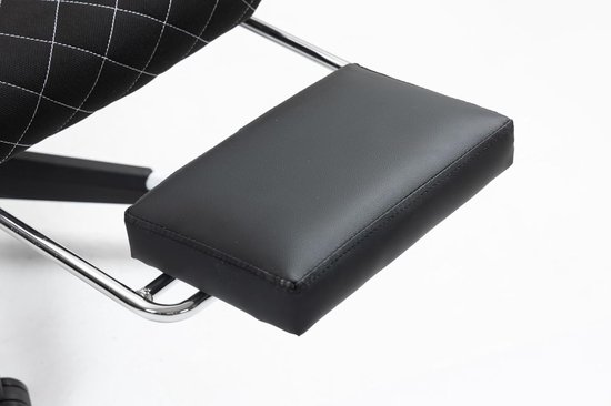 Ergonomische Gamestoel - Comfortabele Stoel - Lang Zitten - Inklapbare Voetensteun - 58 x 67 x 136 cm - Zwart Wit — afbeelding 3