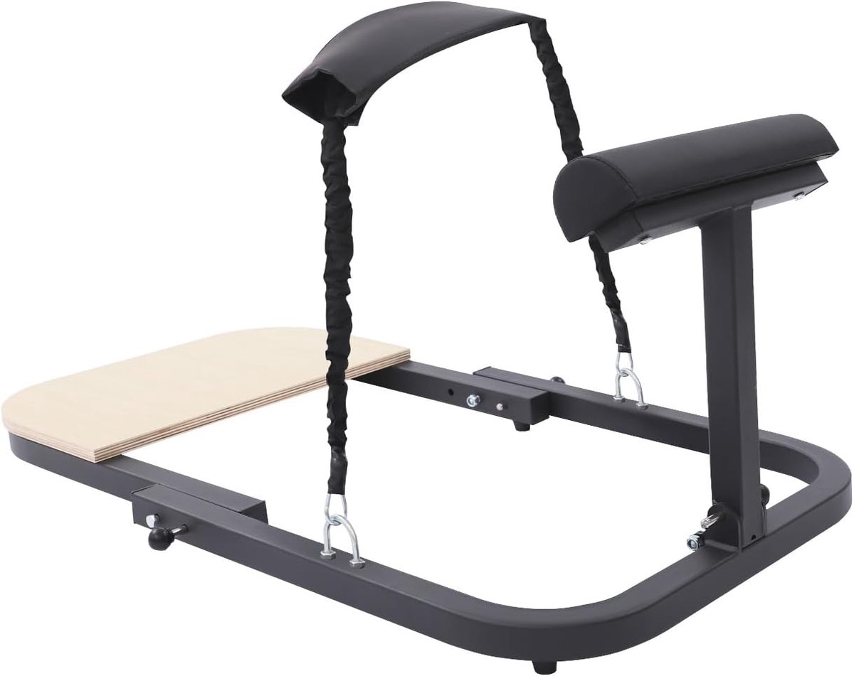 Heupstootapparaat - Bilspier trainer - Thuisfitness - Met 28 kg weerstand - 108 x 73 x 40 cm - Zwart houtkleur
