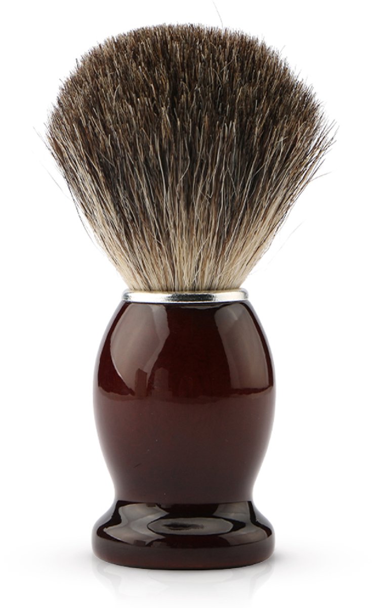 SIMIA™ Premium Scheerkwast Mannen – 100% Natuurlijke Haren – Luxe Houten Handvat – Voor Nat Scheren met Rijk Schuim – Bruin