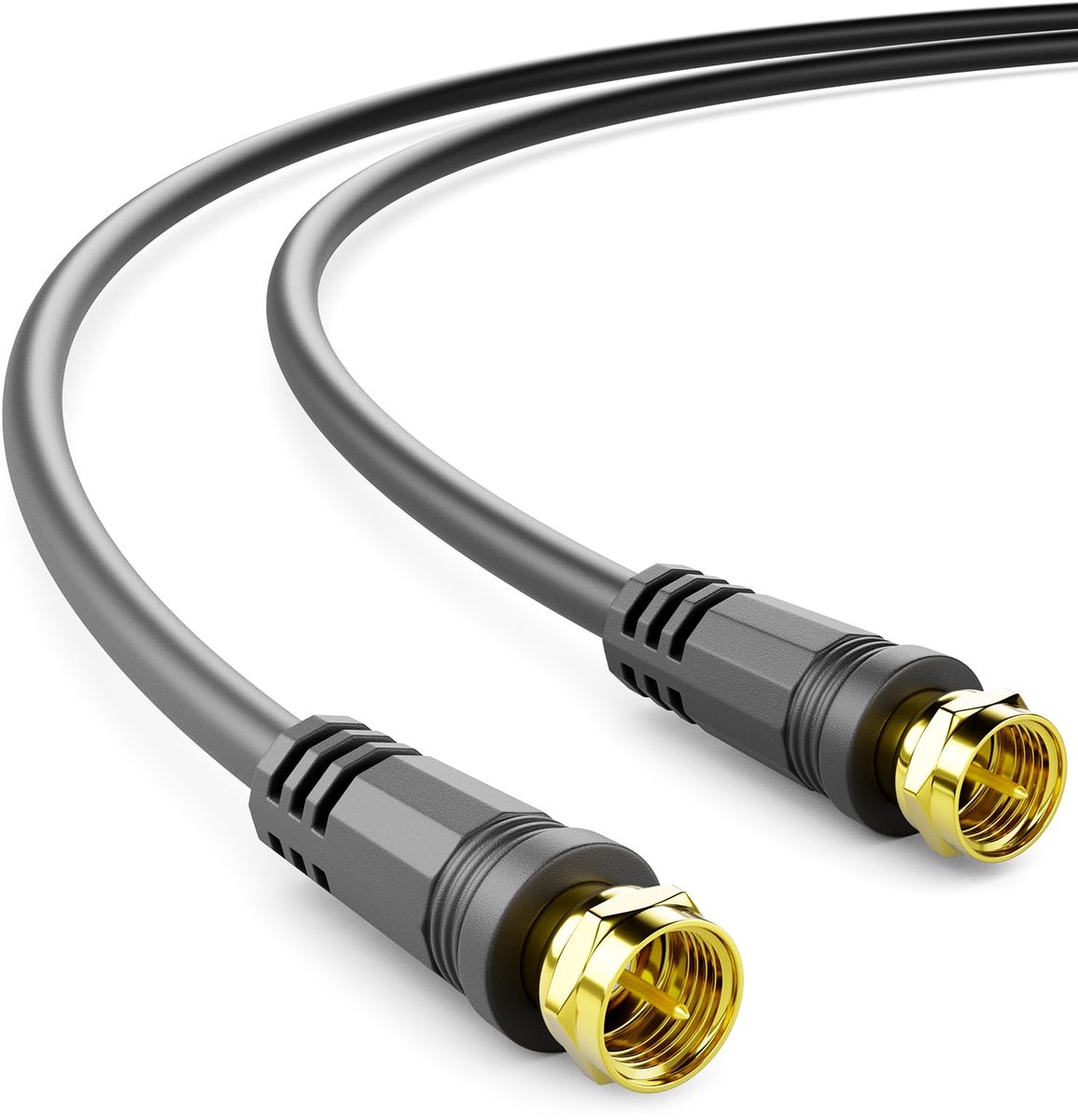 SAT TV Antennekabel - Coaxiale Kabel Radio - HDTV Signaal Ontvangen - 4-Voudige Afscherming - 15 Meter - Zwart