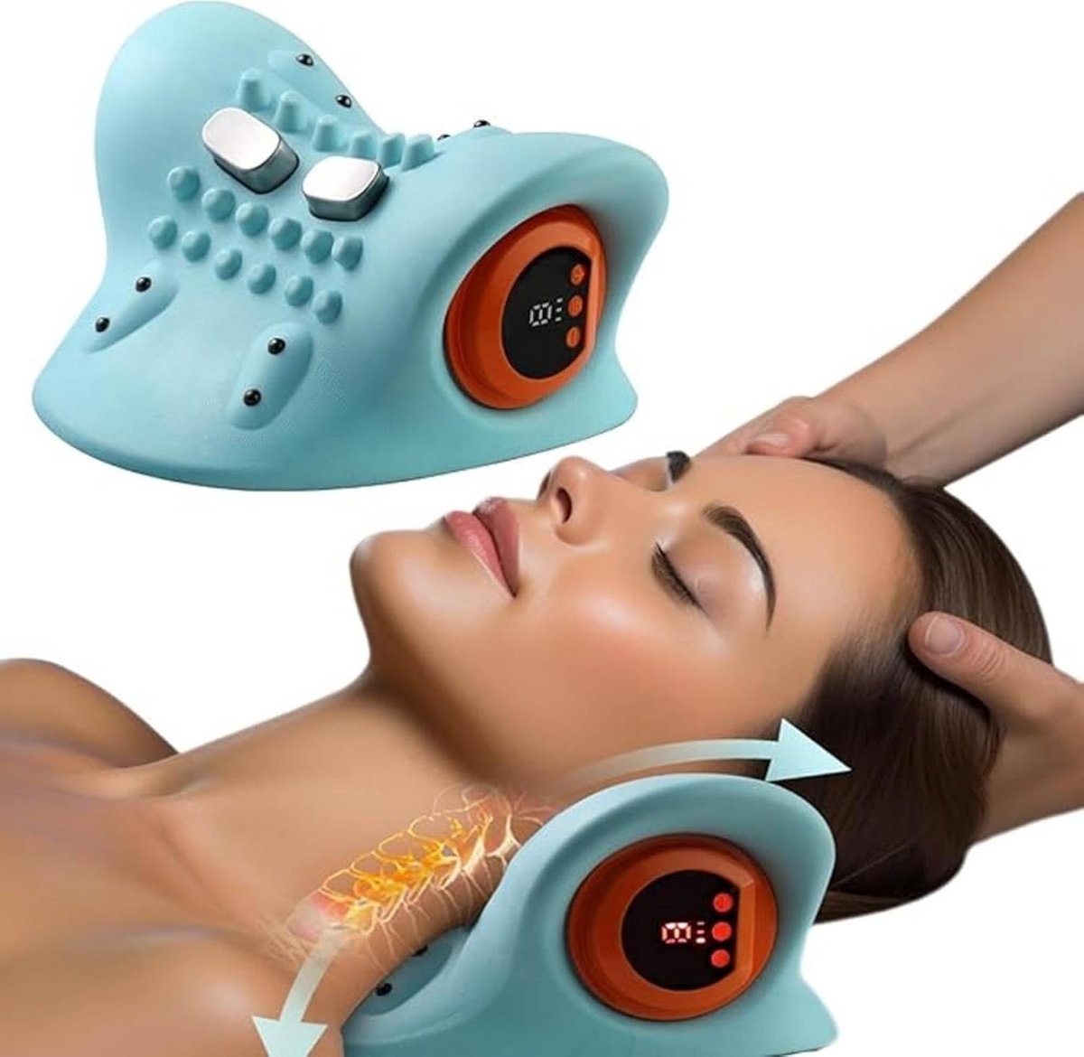 Draagbaar Nekmassageapparaat - Verwarmd Massagekussen voor Rug, Nek en Schouder