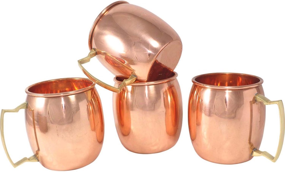 Koperen Mokken - Cocktailbekers - Drank Serveren - Massief Koper - 550 ML - Koper