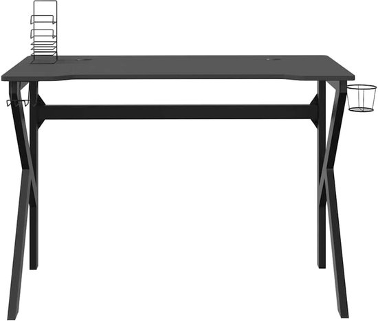 Gaming bureau - Computer tafel - Optimaal gamen - K-frame stabiliteit - 110 x 60 x 75 cm - Zwart rood — afbeelding 3