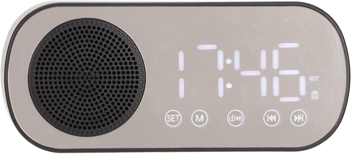 Wekkerradio met Speaker - Digitale Klok Radio - Wakker Worden - Dubbele Wekker Functie - Groot LED Display - Zwart