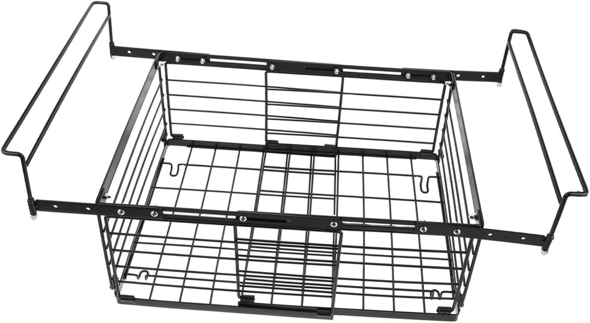 Diepvries Organizer - Metalen Gaasmand - Diepvries Opbergen - Maximale Opslagruimte - 45 x 29 x 15 cm - Zwart