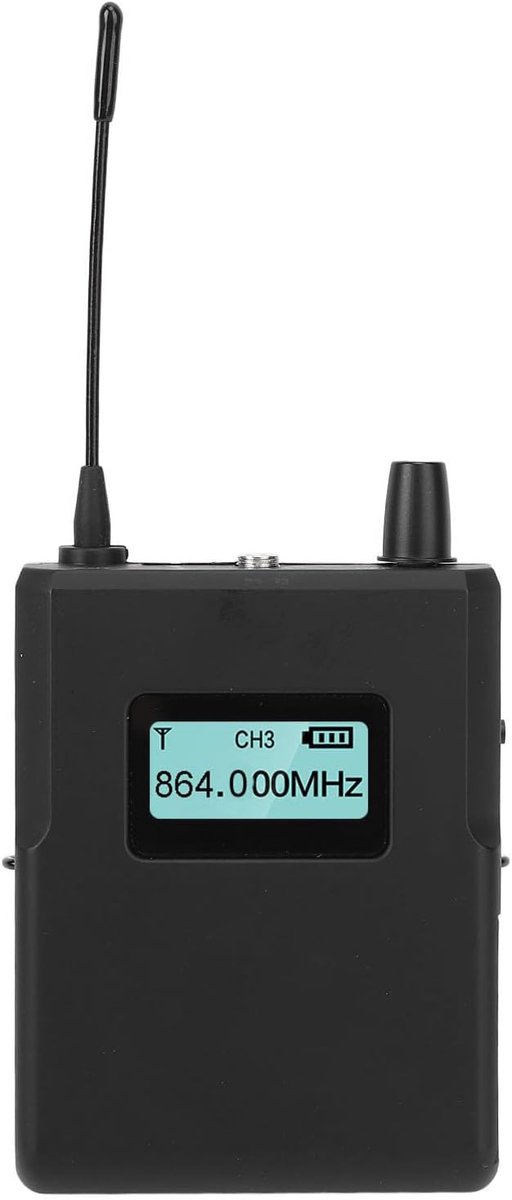 Draadloze Ontvanger - In-ear monitor - Podium optredens - 36 Instelbare frequenties - 50 meter bereik - Zwart