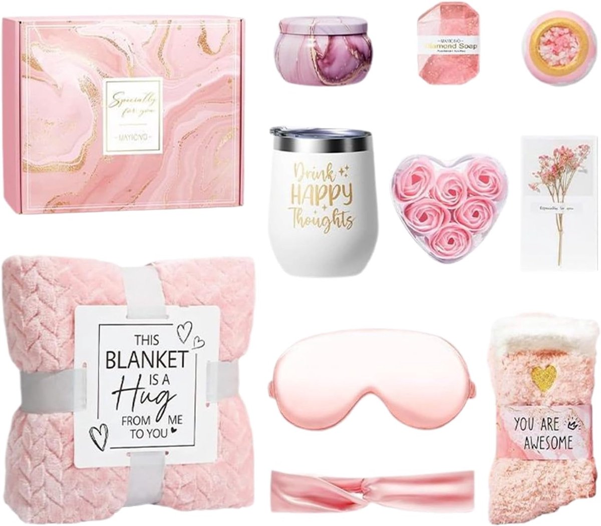 Luxe Spa Set - Zelfzorg Pakket - Ontspanning Thuis - 11 Delige Cadeau - 29 x 26 x 14 cm
