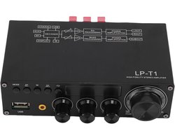Stereo Versterker - Audio Ontvanger Hifi - Muziek Streamen Thuis - Bluetooth 5.1 2.1 Kanaals - 120W Vermogen