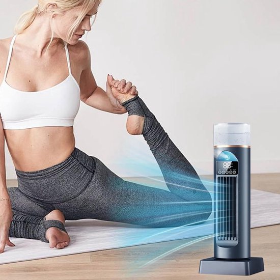 Persoonlijke Airco - Mini Ventilator - Persoonlijke Koeling - Bladeless Ontwerp - 37x13x13cm - Zwart — afbeelding 5
