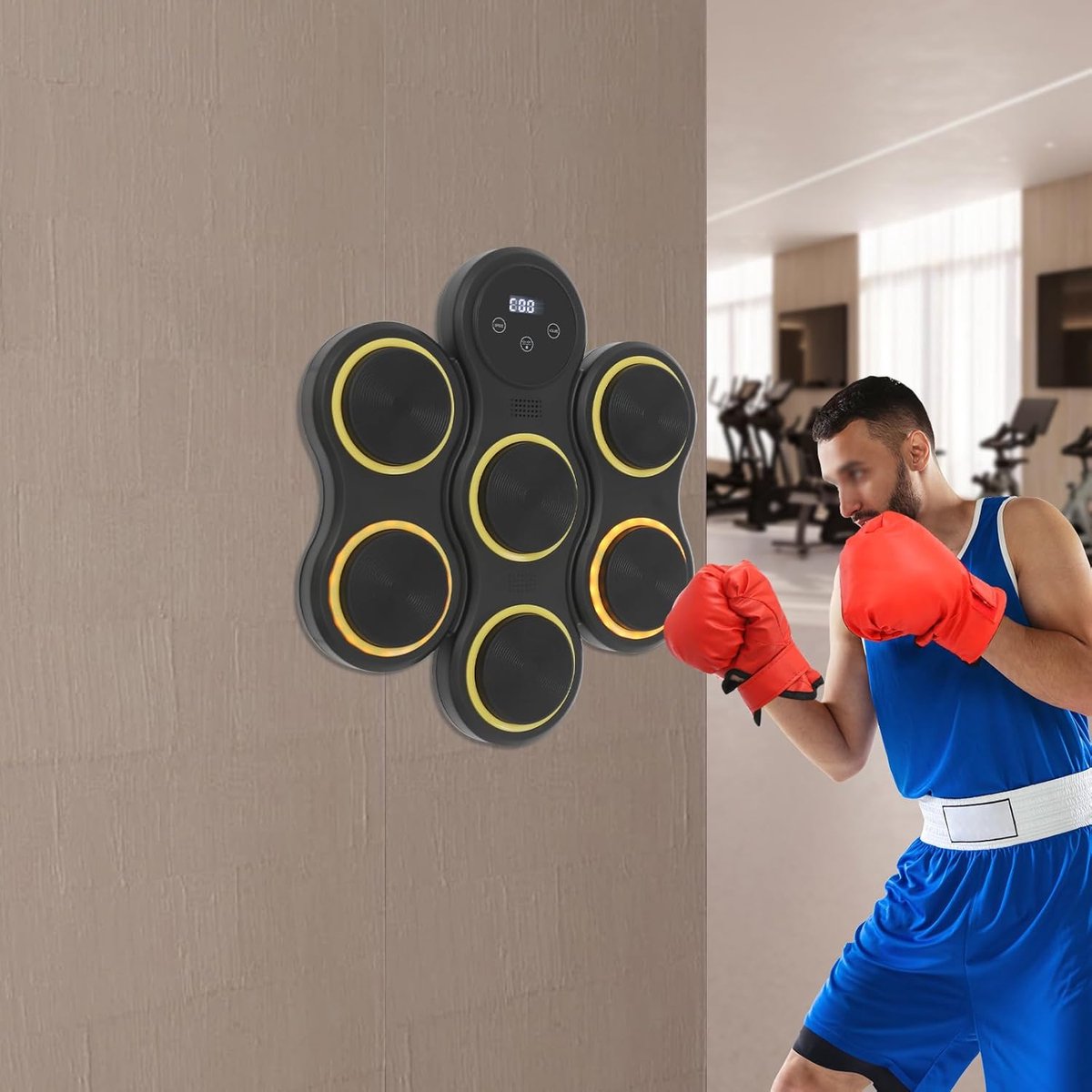 Muziek Boksmachine - Fitness Apparaat - Thuis Sporten - 9 Snelheidsstanden - 37x41 cm - Zwart