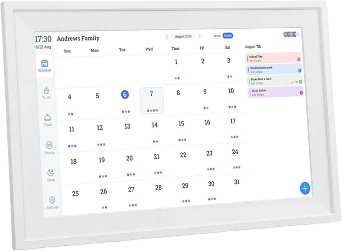 Digitale Kalender - Slimme Planner - Gezinsschema's Delen - HD Touchscreen Display - 101 Inch