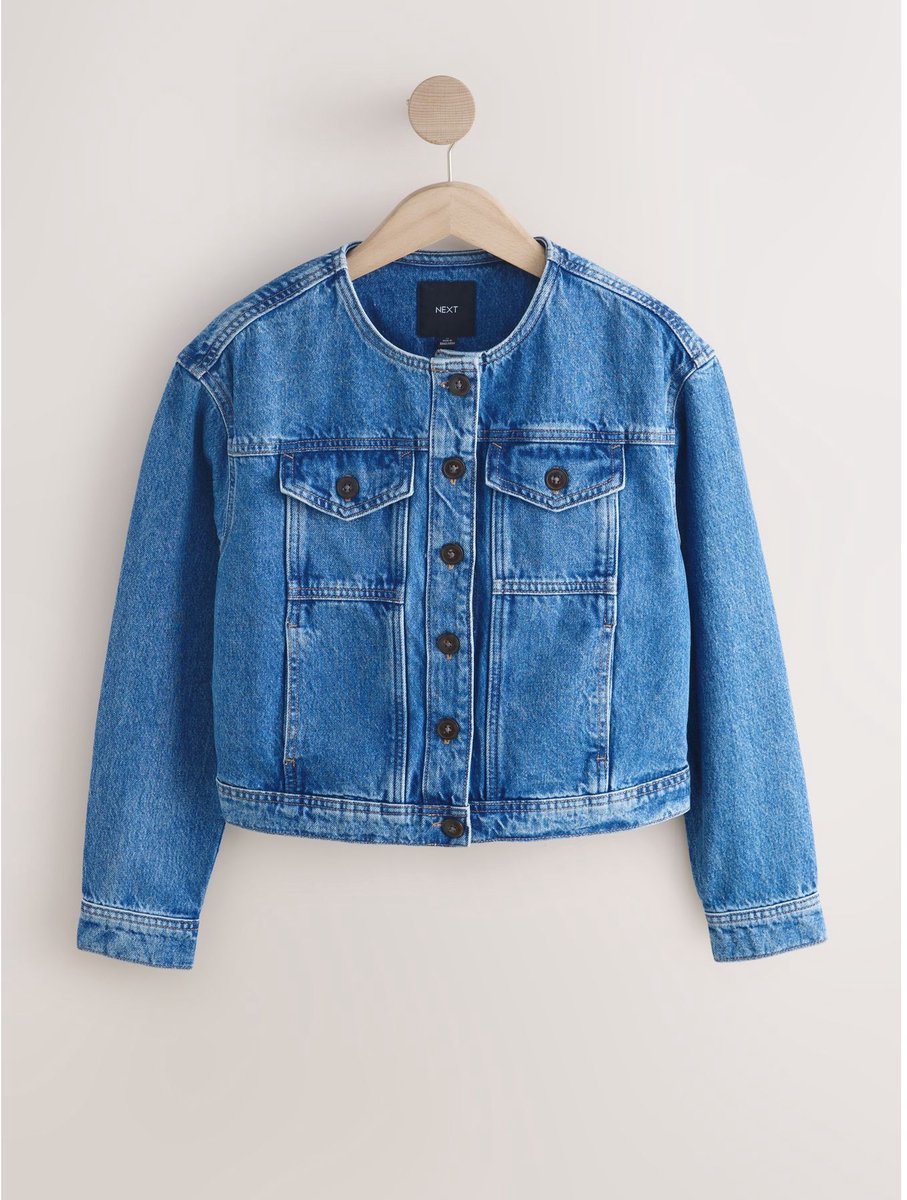 Next - Dames - Denim jack zonder kraag - Blauw