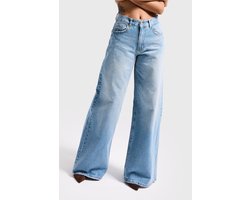 It's Basic - ELENA PALAZZO MID RISE JEANS - POWDER