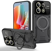 Hoesje Geschikt voor Xiaomi Redmi Note 13 Pro 5G / Poco X6 - Compatibel met MagSafe - Back Cover met Kickstand - Zwart