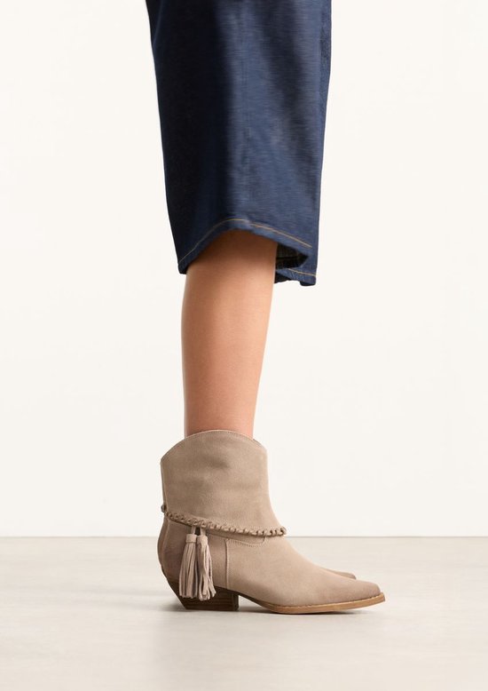 Sacha - Femmes - Petites bottes western en cuir beige - Taille 38