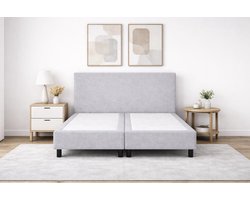 Boxspring SleepEase - 180x210 Zonder matras - Grijs Glad - Golden Matrassen Zeeland