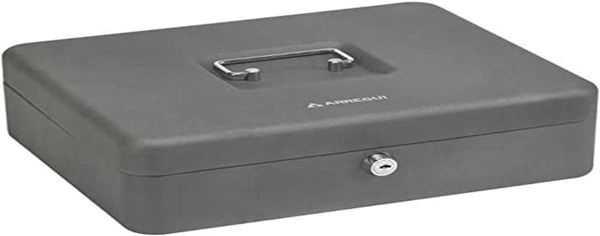 Geldcassette Met Lade - Bewaarbox Geld - Veilig Geld Opbergen - Inclusief Muntvak - 30x24x9 Cm - Roestvrij Staal