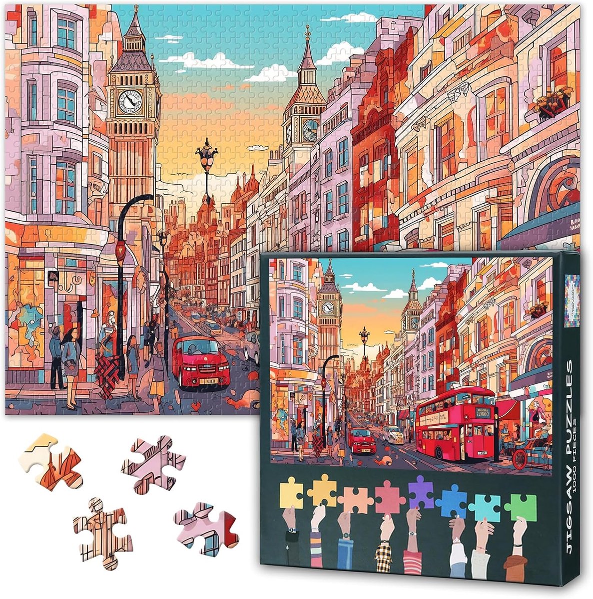 Puzzel 1000 stukjes - Stadsgezicht Puzzel - Ontspanning en Uitdaging - Gedetailleerd Stadslandschap - 70 x 50 cm