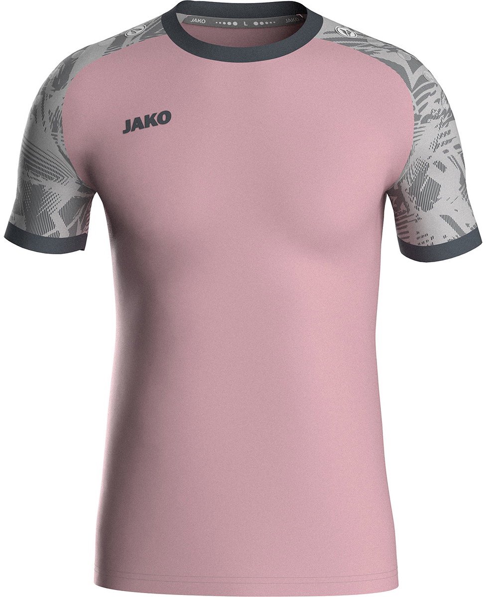 Jako Iconic Shirt Korte Mouw Heren - Antiek Roze / Zachtgrijs / Antra Light | Maat: XL