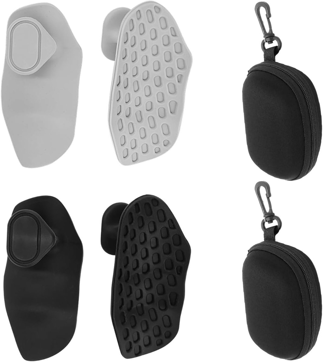 Fitness Handgrepen - Sport Grippers - Kracht Training - Antislip Siliconen - 9.5x5 Cm - Zwart Grijs