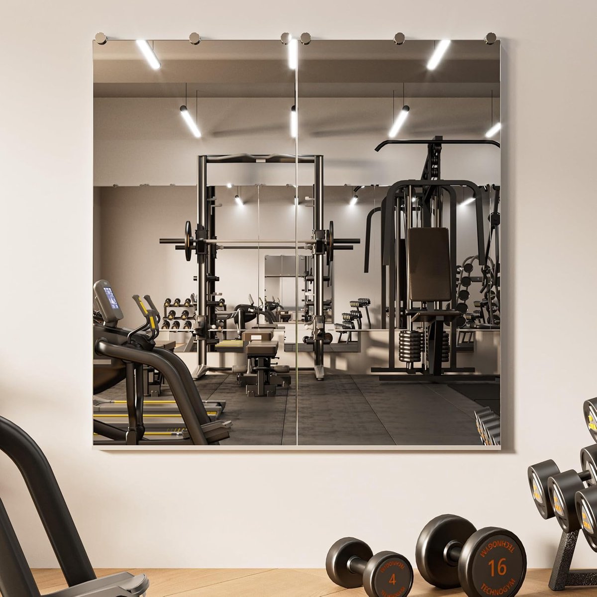 Home Gym Spiegel - Fitness Spiegel Set - Full Body Workout - Breukvast en Randloos - 122 x 61 cm