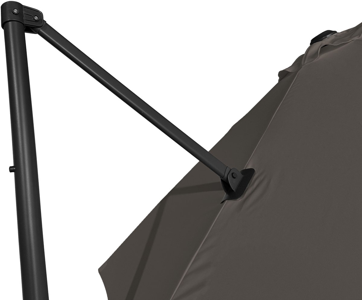 AXI Solea Zweefparasol Ø 300cm Antraciet/taupe – foto 3