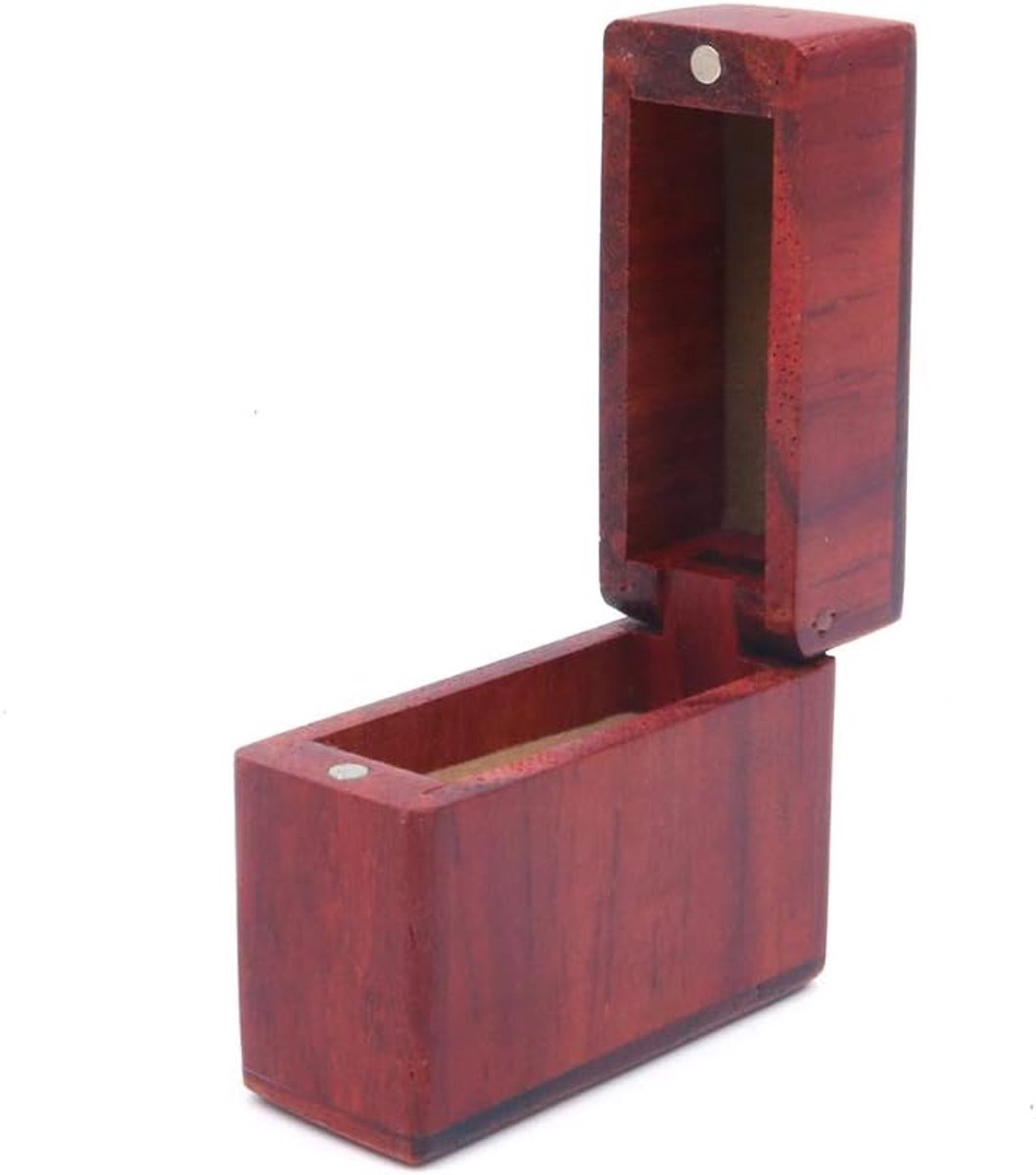 Houten Ring Doosje - Juwelendoosje Verloving Aanzoek - Bewaren Sieraden - Handgemaakt Natuurlijk Hout - 5x2x4.2cm - Houtkleur
