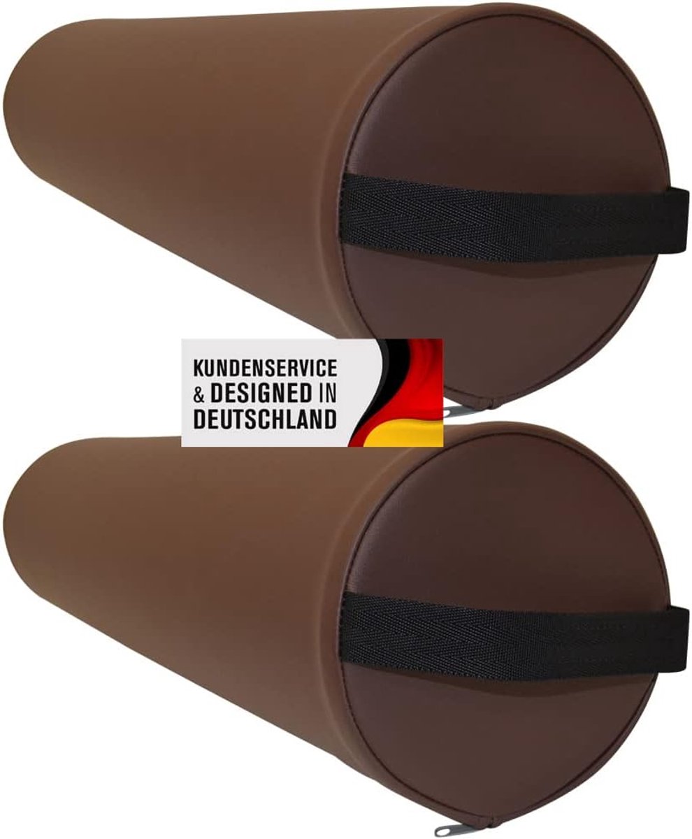 Massage Kniekussen - Ondersteuningsrol - Ontspannen Lighouding - Huidvriendelijk PU-leer - 63 x 15 cm - Bruin