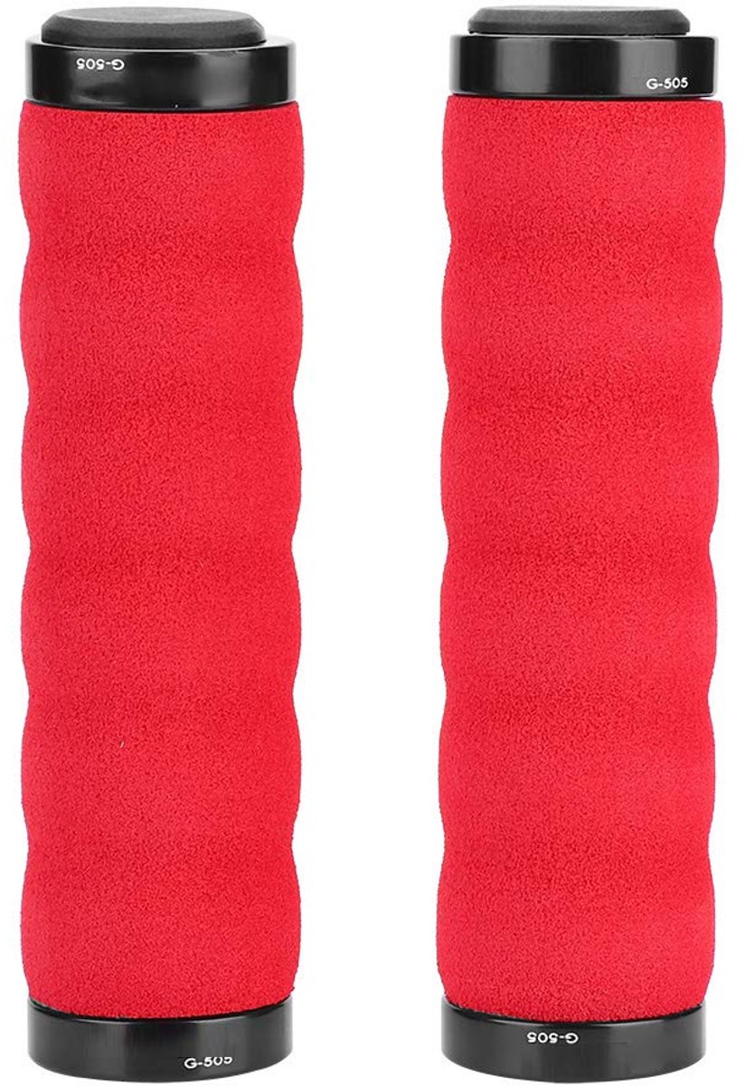 Fietshandgrepen - Stuur handvatten - Comfortabel fietsen - Antislip spons - 13 cm lengte - Zwart rood