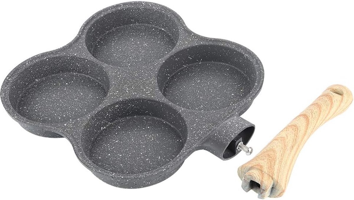 Vierkante Koekenpan - Omelet Pan - Ontbijt Maken - Antiaanbaklaag - 4 Gaten