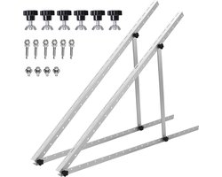 Zonnepaneel Houder - PV Montage Set - Balkon Energie - Verstelbare Hoek - 2x 114 cm - Zilver