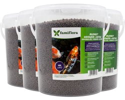 Famiflora Grower Astax koivoer - 4x 10L (= 60L / 16KG) - 4,5mm korrel - Premium grower voor koivissen - Voer voor vijvervissen - Korrelgrootte van 4,5 mm - Bevat astaxanthine