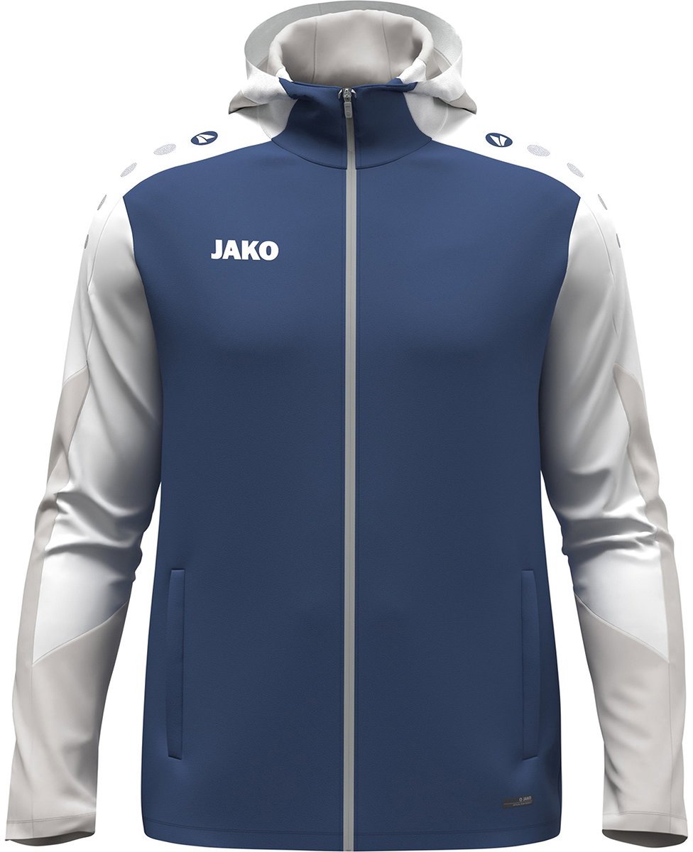 Jako Dynamic Jas Met Kap Kinderen - Nachtblauw / Wit / Lichtgrijs | Maat: 128