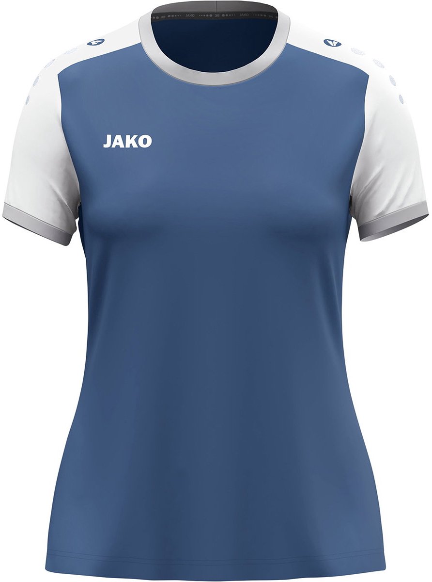 Jako Dynamic Shirt Korte Mouw Dames - Nachtblauw / Wit / Lichtgrijs | Maat: XL